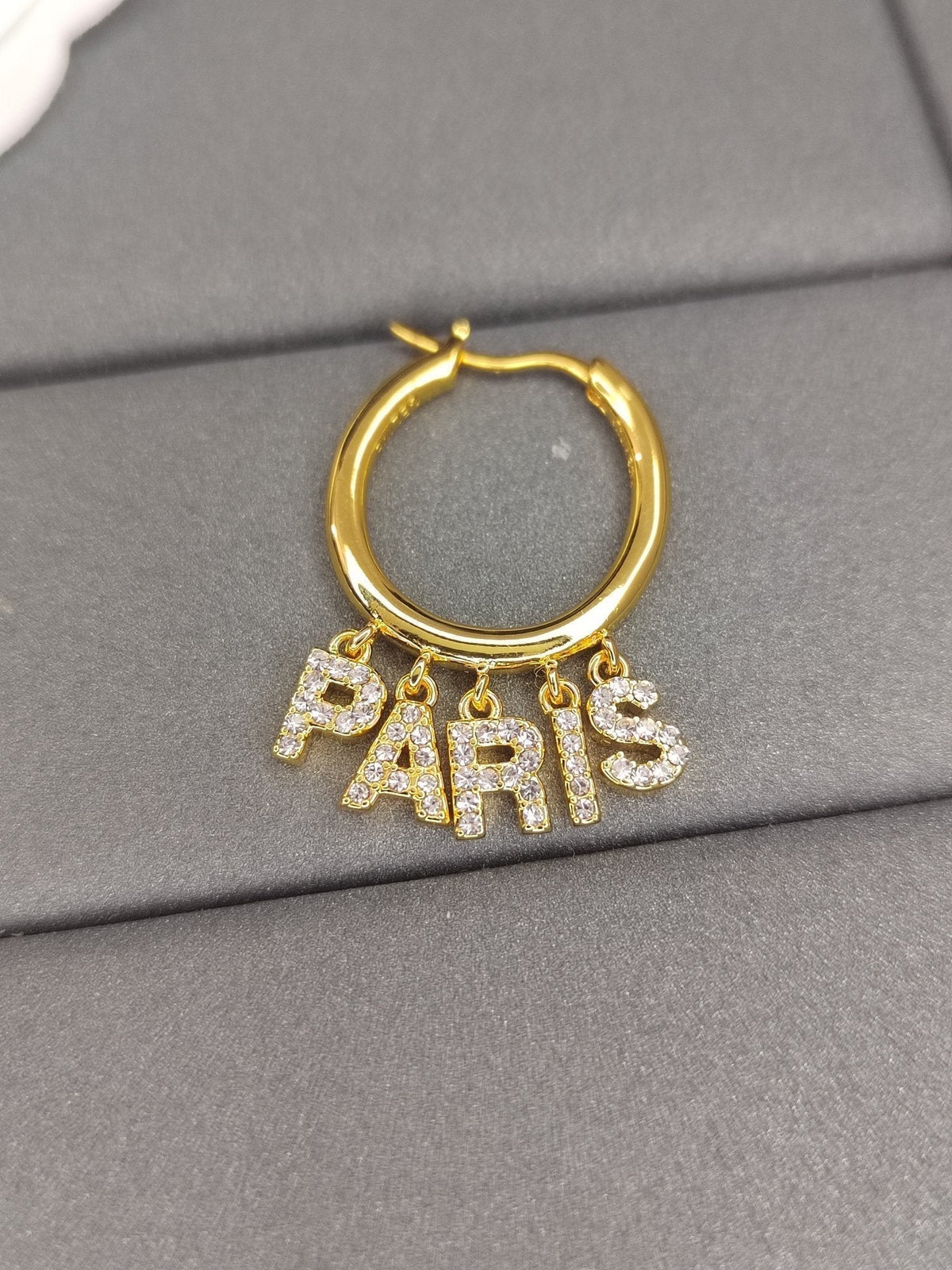 18K Celine Script Diamonds Earrings